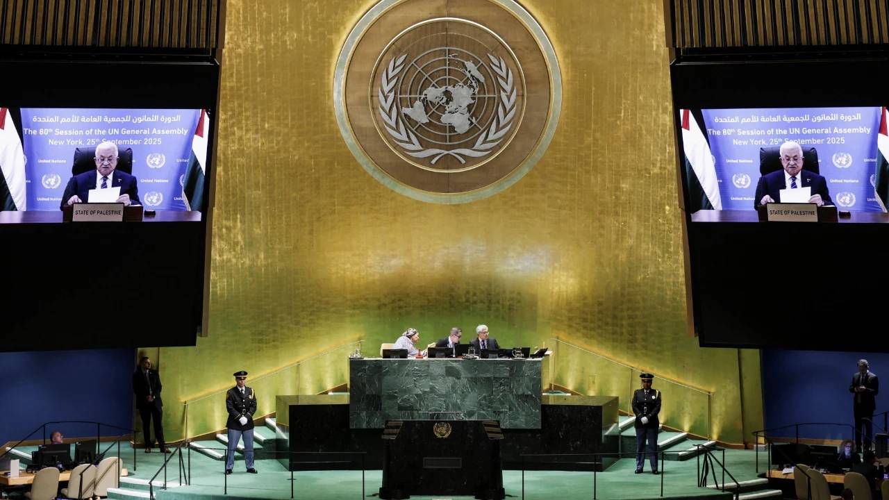 abdnin vize vermedigi mahmud abbas bmye videokonferansla hitap etti 220 binden fazla filistinli olduruldu 21 yuzyilin en korkunc insani trajedisi BmGPyhRe